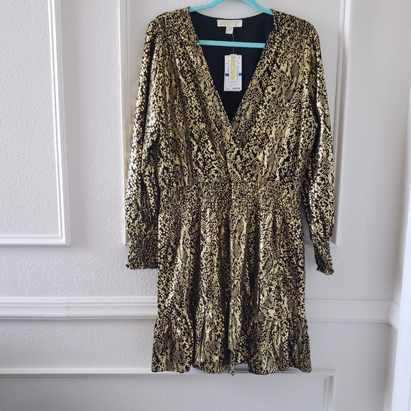 MICHAEL KORS BLACK GOLD DRESS - Picture 2 of 9